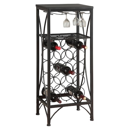 Monarch Specialties Home Bar, Wine Rack, Metal, Black, Black, Transitional I 3347